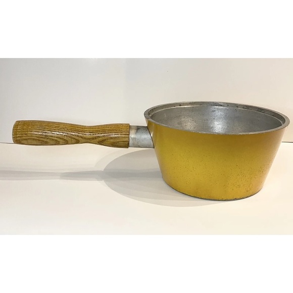 VINTAGE West Bend Country Forge Harvest Gold Heavy Aluminum Sauce Pot Pan 6 Cook - Picture 2 of 4